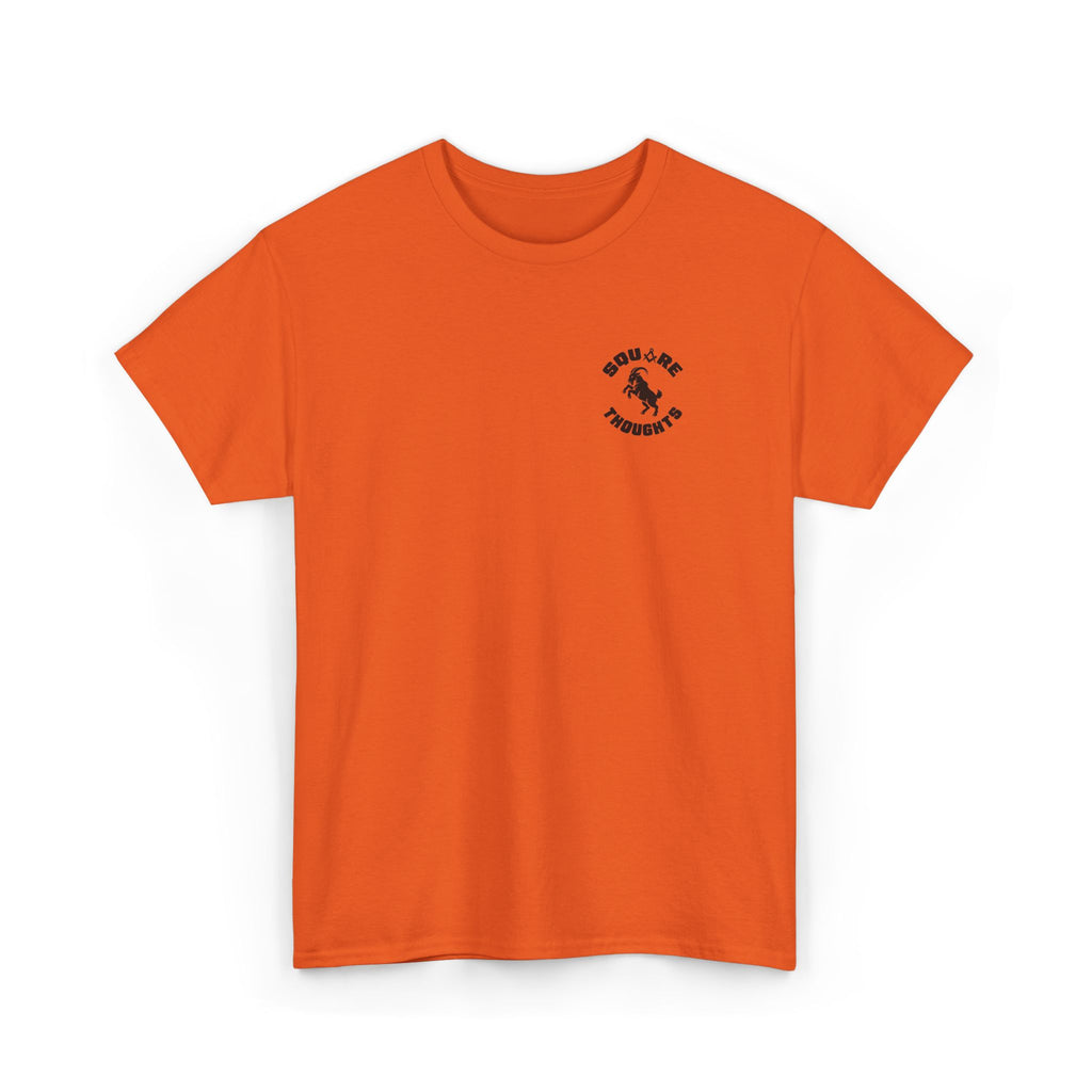 Square Thoughts Goat Emblem | Orange Tee