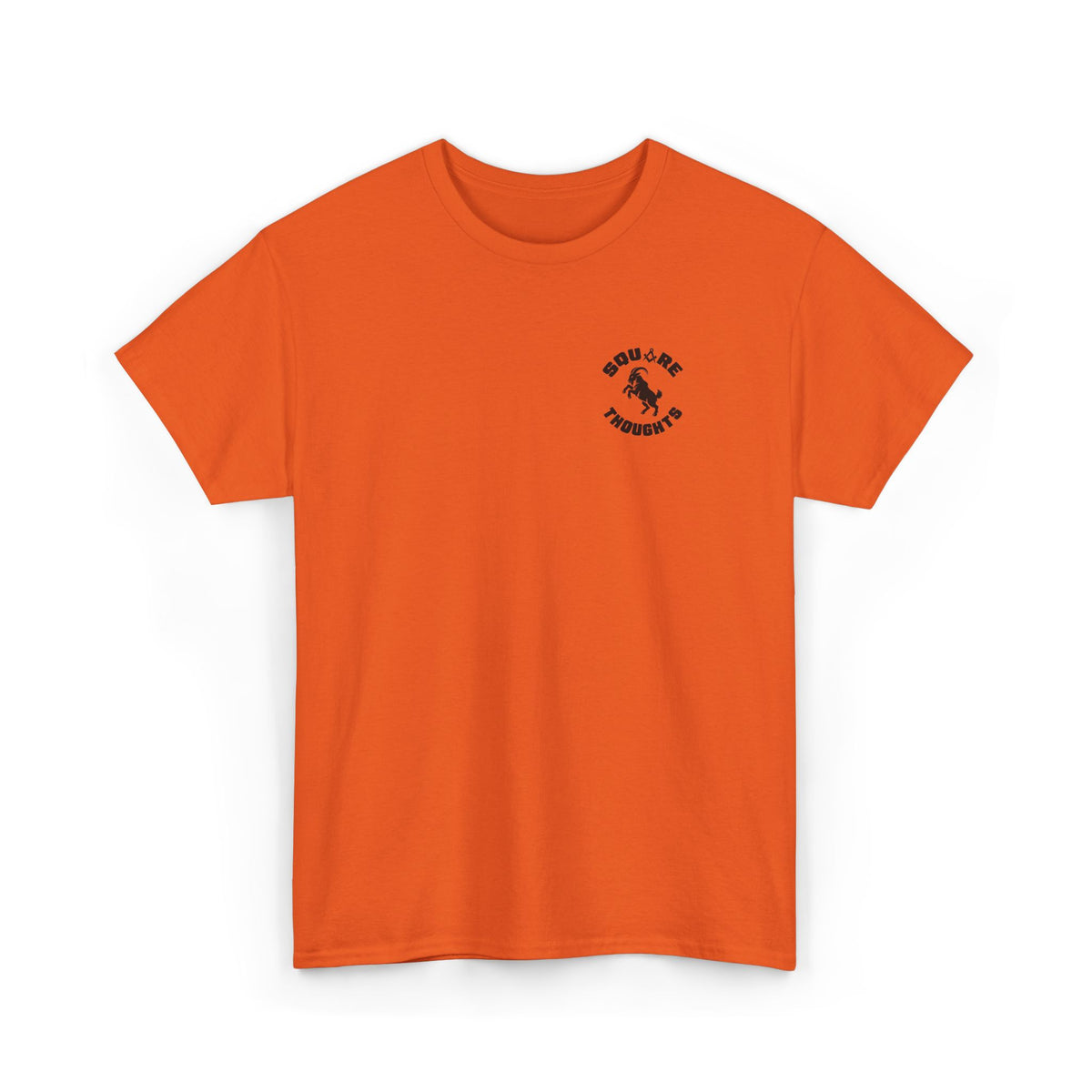 Square Thoughts Goat Emblem | Orange Tee