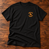 Black tee · orange emblem
